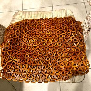 Set of 5 Bamboo Wooden Placemats " Flowers"